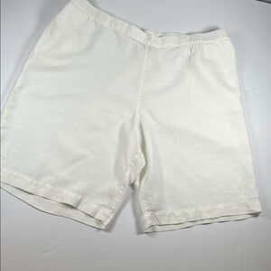 J. Jill Women's White Linen Shorts Sz XL